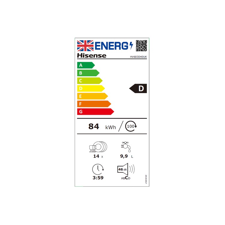 Refurbished Hisense HV603D40UK 14 Place Fully Integrated Dishwasher