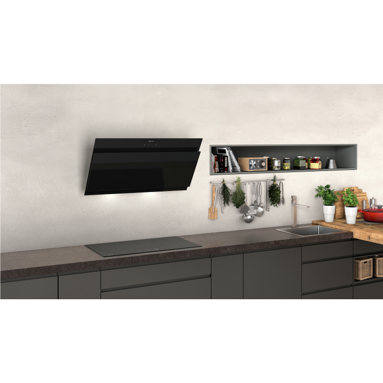 Refurbished Neff N50 D95IHM1S0B 90cm Angled Cooker Hood Black
