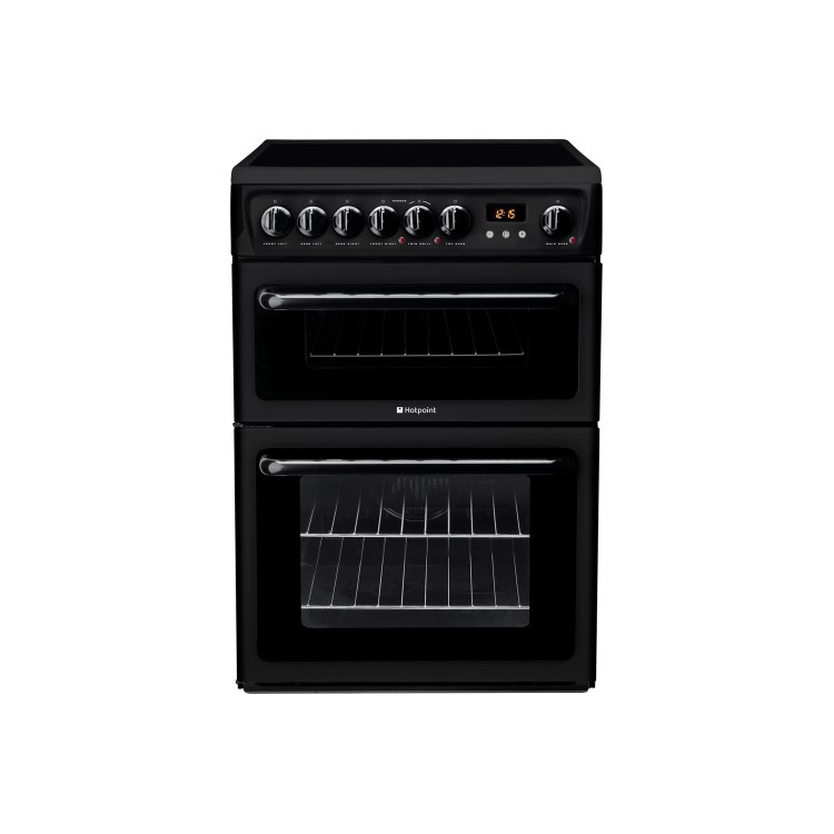 Hotpoint HAE60K 60cm Double Oven Electric Cooker - Black