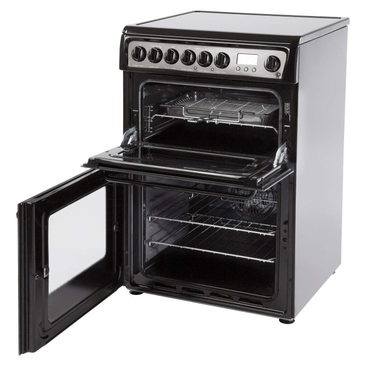 Hotpoint HAE60K 60cm Double Oven Electric Cooker - Black