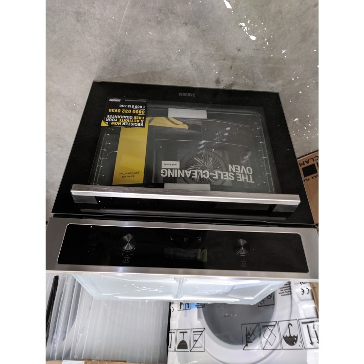 Refurbished Zanussi Series 60 ZOPND7X1 60cm Single Built In Electric Oven Stainless Steel
