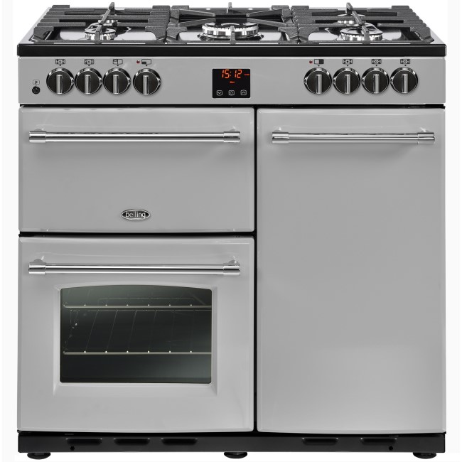 Belling 444444122 Farmhouse 90DFT 90cm Dual Fuel Range Cooker - Silver