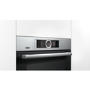 Refurbished Bosch Serie 8 HRG6769S6B 60cm Single Built In Electric Oven With Pyrolytic Cleaning Stainless Steel