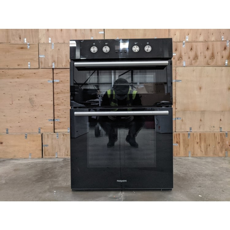 Refurbished Hotpoint Newstyle DD2844CBL 60cm Double Built In Electric Oven with Catalytic Liners Black