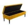Safina Striped Top Storage Bench in Yellow Velvet