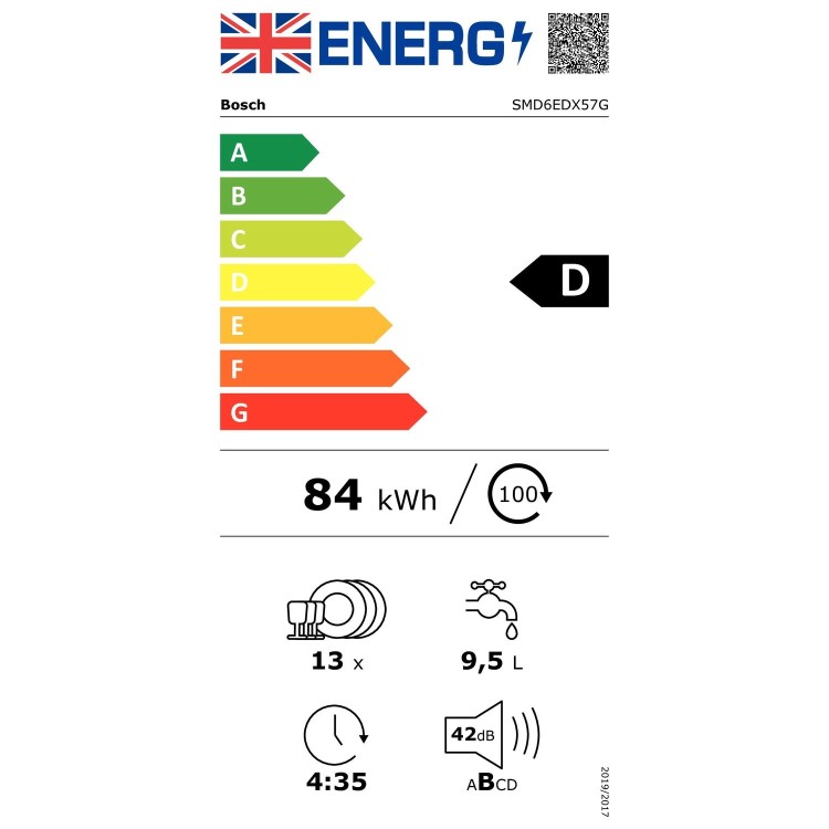 Refurbished Bosch Serie 6 SMD6EDX57G 13 Place Fully Integrated Dishwasher with ExtraCleanZone