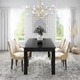 Pair of Beige Velvet Dining Chairs with Ribbed Back - Penelope
