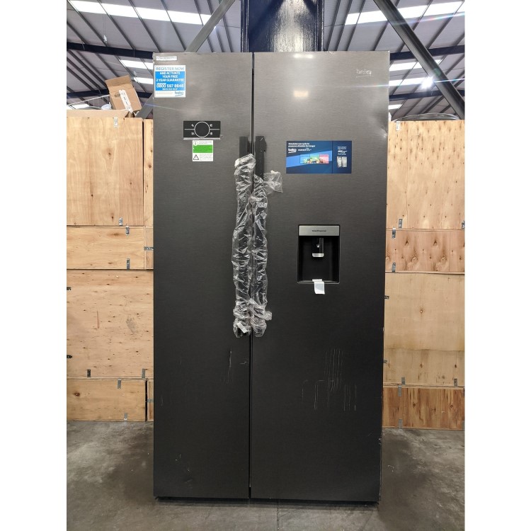 Refurbished Beko HarvestFresh ASD2341VB 554 Litre American Style Fridge Freezer With Non-plumb Water Dispenser Black