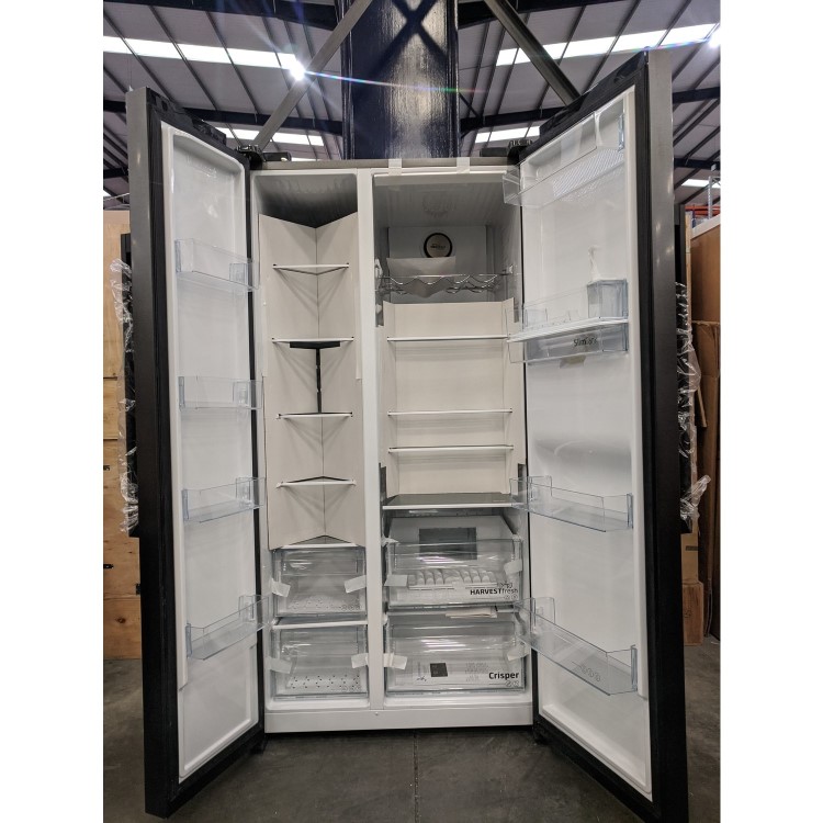 Refurbished Beko HarvestFresh ASD2341VB 554 Litre American Style Fridge Freezer With Non-plumb Water Dispenser Black