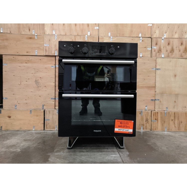 Refurbished Hotpoint Luce DU2540BL 60cm Double Built Under Electric Oven Black