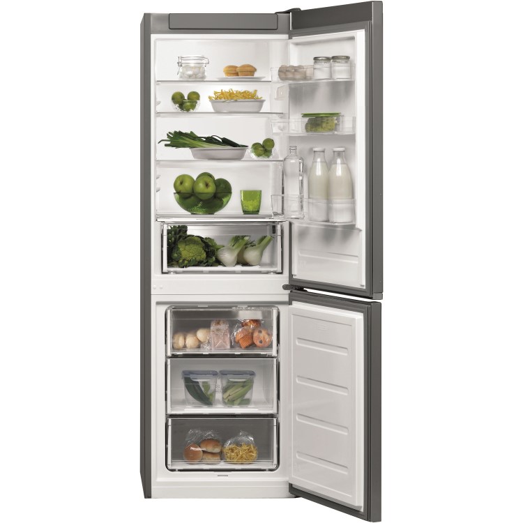 Refurbished Hotpoint H1NT811EOX1 Freestanding 339 Litre 60/40 Fridge Freezer Stainless steel