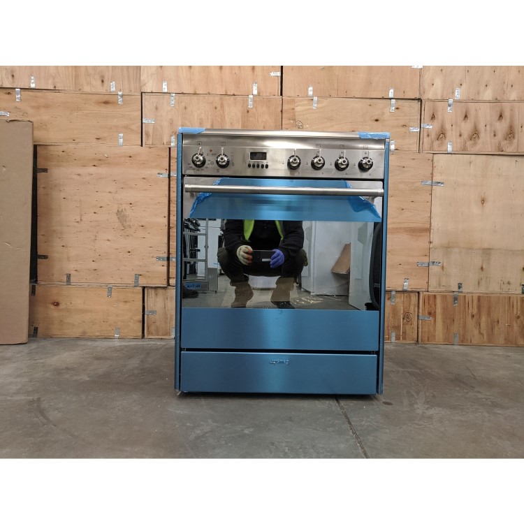 Refurbished Smeg Concert SUK61MX8 60cm Single Oven Dual Fuel Cooker Stainless Steel