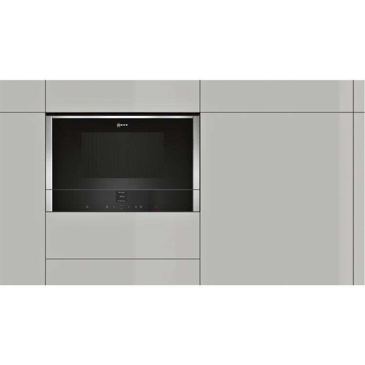 Refurbished Neff N70 C17GR00N0B Built In 21L with Grill 900W Left Hinged Door Microwave Stainless Steel