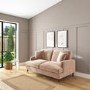 Velvet 2 Seater Sofa in Blush Pink - Payton