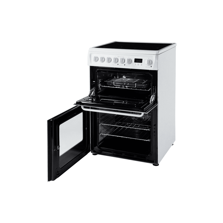 Refurbished Hotpoint HAE60P 60cm Double Oven Electric Cooker White