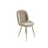 Set of 2 Mink Velvet Dining Chairs with Gold Legs- Jenna