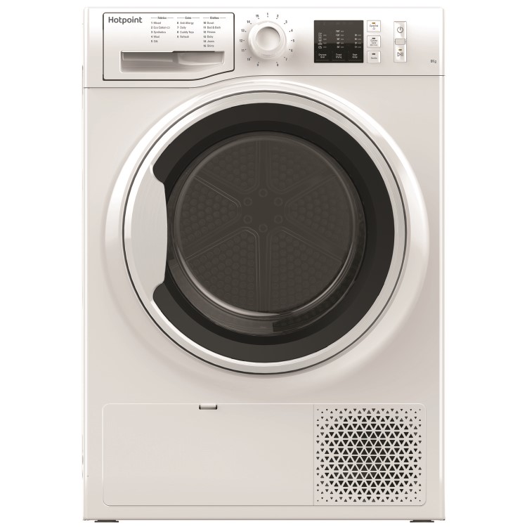 Refurbished Hotpoint  NTM1081WK Freestanding Condenser 8KG Tumble Dryer With Heat Pump Tech - White