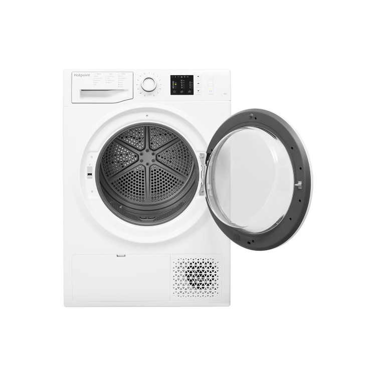Refurbished Hotpoint  NTM1081WK Freestanding Condenser 8KG Tumble Dryer With Heat Pump Tech - White