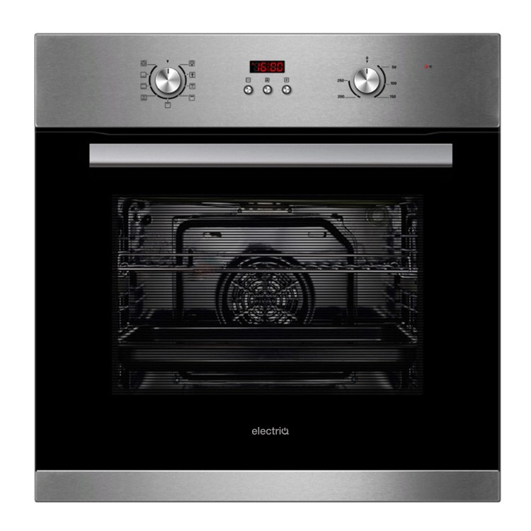 electriQ 65L 9 Function Plug In Electric Fan Single Oven - Stainless Steel