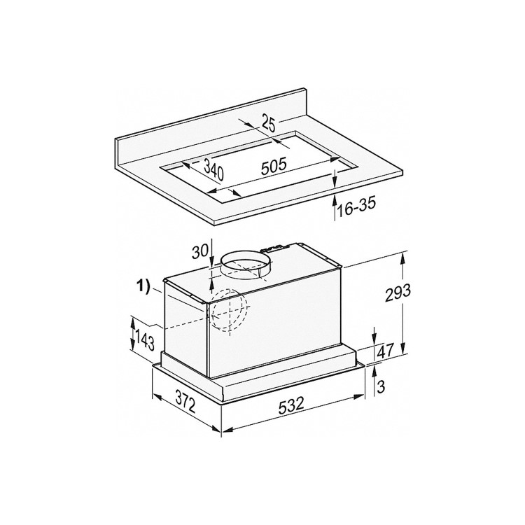 Refurbished Miele DA2450 54cm Canopy Cooker Hood Stainless Steel