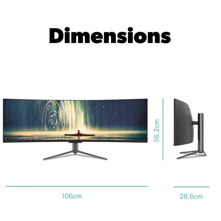 Refurbished electriQ eiQ-43CVSUWD120FSHQ 43"HDR Freesync Super Ultrawide QLED Curved Monitor