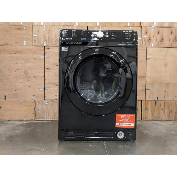 Refurbished Indesit BDE861483XKUKN Freestanding 8/6KG 1400 Spin Washer Dryer Black