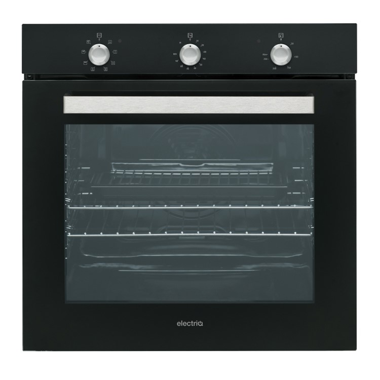 electriQ Plug In Fan Assisted Electric Single Oven - Black