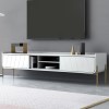 Wide White TV Stand with Storage - TV&#39;s up to 70&quot; - Olis