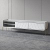 Wide White TV Stand with Storage - TV&#39;s up to 70&quot; - Olis