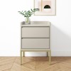 Beige Modern 2 Drawer Bedside Table with Legs - Zion