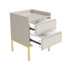 Beige Modern 2 Drawer Bedside Table with Legs - Zion