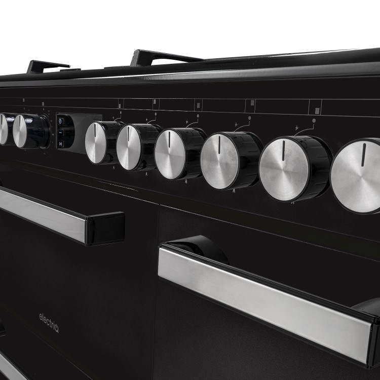 electriQ 90cm Dual Fuel Triple Cavity Range Cooker - Black