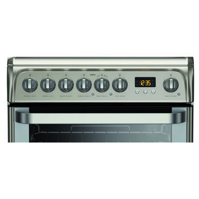 Hotpoint Ultima 60cm Double Oven Dual Fuel Cooker - Stainless Steel