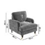 Silver Grey Velvet Armchair - Payton