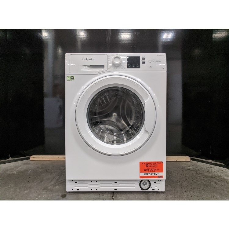 Refurbished Hotpoint NSWM1044CWUKN Freestanding 10KG 1400 Spin Washing Machine White