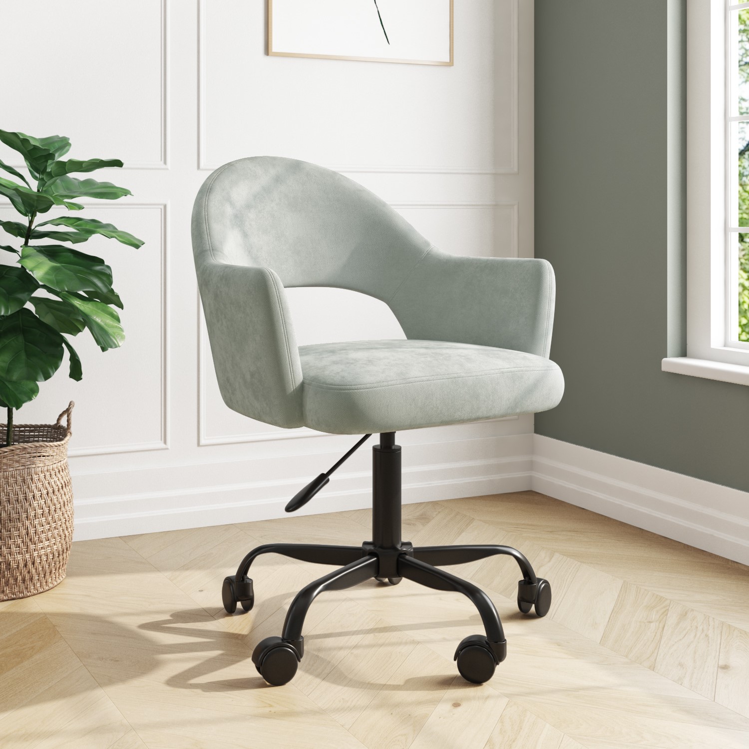 Mint Green Fabric Tub Office Chair Colbie