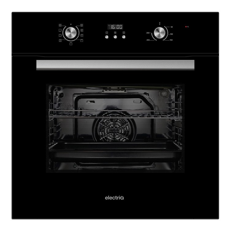 electriQ 65L 9 Function Plug In Electric Fan Single Oven - Black