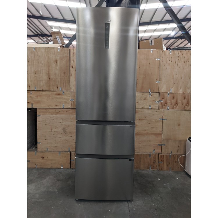 Refurbished Haier HTR3619FNMP Freestanding 345 Litre 70/30 Fridge Freezer Stainless Steel