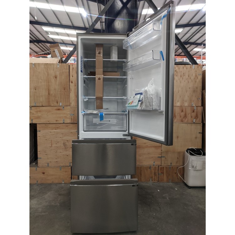 Refurbished Haier HTR3619FNMP Freestanding 345 Litre 70/30 Fridge Freezer Stainless Steel