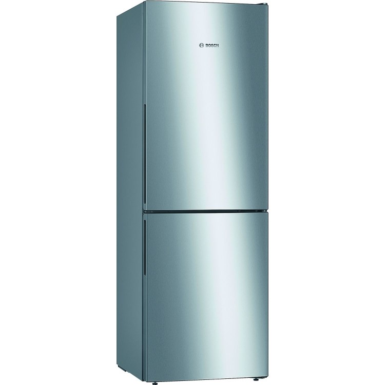 Refurbished Bosch Serie 4 KGV33VLEAG Freestanding 287 Litre 60/40 Fridge Freezer Stainless Steel