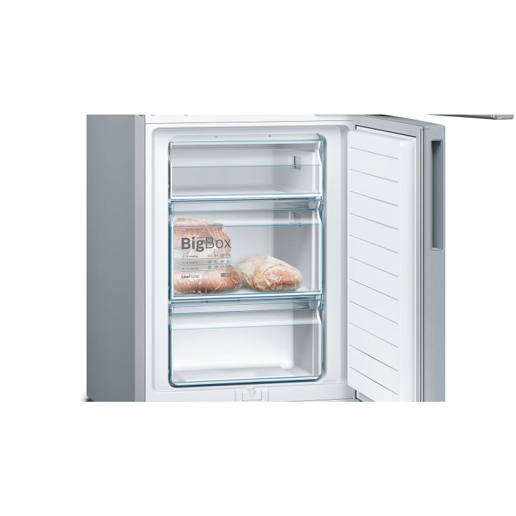 Refurbished Bosch Serie 4 KGV33VLEAG Freestanding 287 Litre 60/40 Fridge Freezer Stainless Steel