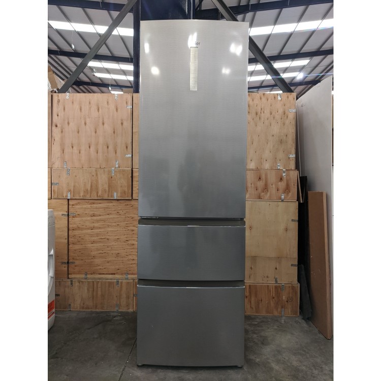 Refurbished Haier A3FE635CGJE Freestanding 343 Litre Frost Free Fridge Freezer Stainless Steel