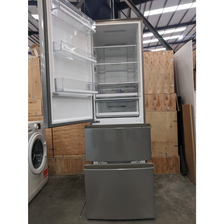 Refurbished Haier A3FE635CGJE Freestanding 343 Litre Frost Free Fridge Freezer Stainless Steel