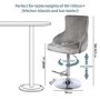 Light Grey Velvet Swivel Bar Stool - Height Adjustable - Jade Boutique