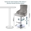 Light Grey Velvet Swivel Bar Stool - Height Adjustable - Jade Boutique