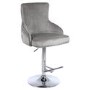 Light Grey Velvet Swivel Bar Stool - Height Adjustable - Jade Boutique