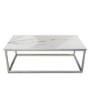 White Marble Effect Top Coffee Table - Demi