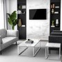 White Marble Effect Top Coffee Table - Demi