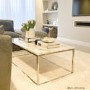 White Marble Effect Top Coffee Table - Demi