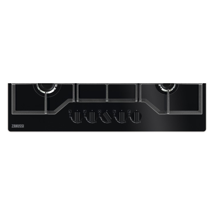Zanussi Series 60 75cm 5 Burner Gas on Glass Hob - Black